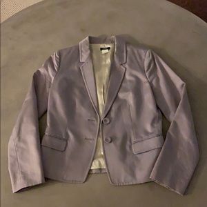 J. Crew | Silver blazer with inner pink piping